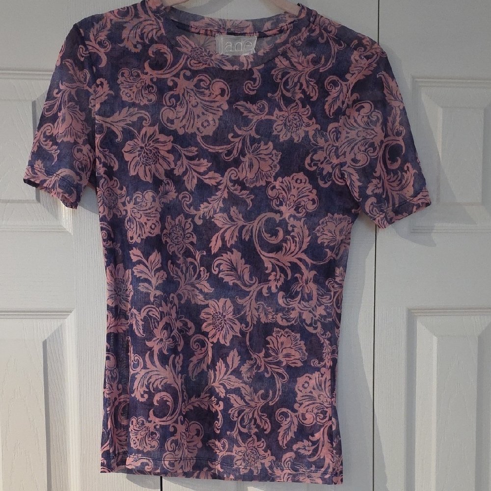 Johnny Was S/S Mesh Tee Never Worn Size Small Florentina Print